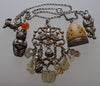 Antique Chinese Sterling Necklace Mutton Fat Jade Carnelian Charm C.1890