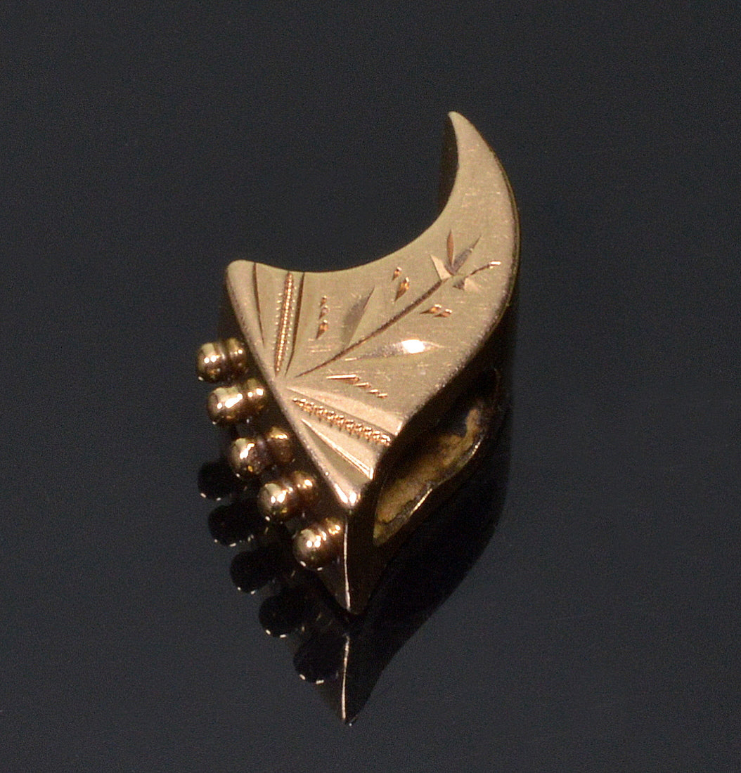 Antique Victorian 14K Gold Pearl Cornucopia Slide Charm For Bracelet 003337