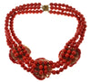 Early Miriam Haskell by Frank Hess Lipstick Red Glass Necklace C.1930
