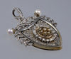 Antique Austro-Hungarian Locket Pendant Diamond Natural Pearls Silver C.1880