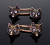 Antique Art Nouveau 14K Gold Diamond Fox Cufflinks C.1900
