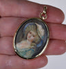 Antique French 18K Gold Miniature Portrait Pendant C.1840
