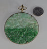 Vintage 14K Gold Carved Jadeite Jade Pendant Signed MONARCH C.1950