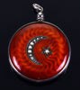 Art Nouveau Swiss Enamel Sterling Locket Pendant Pearl Crescent Star C.1900