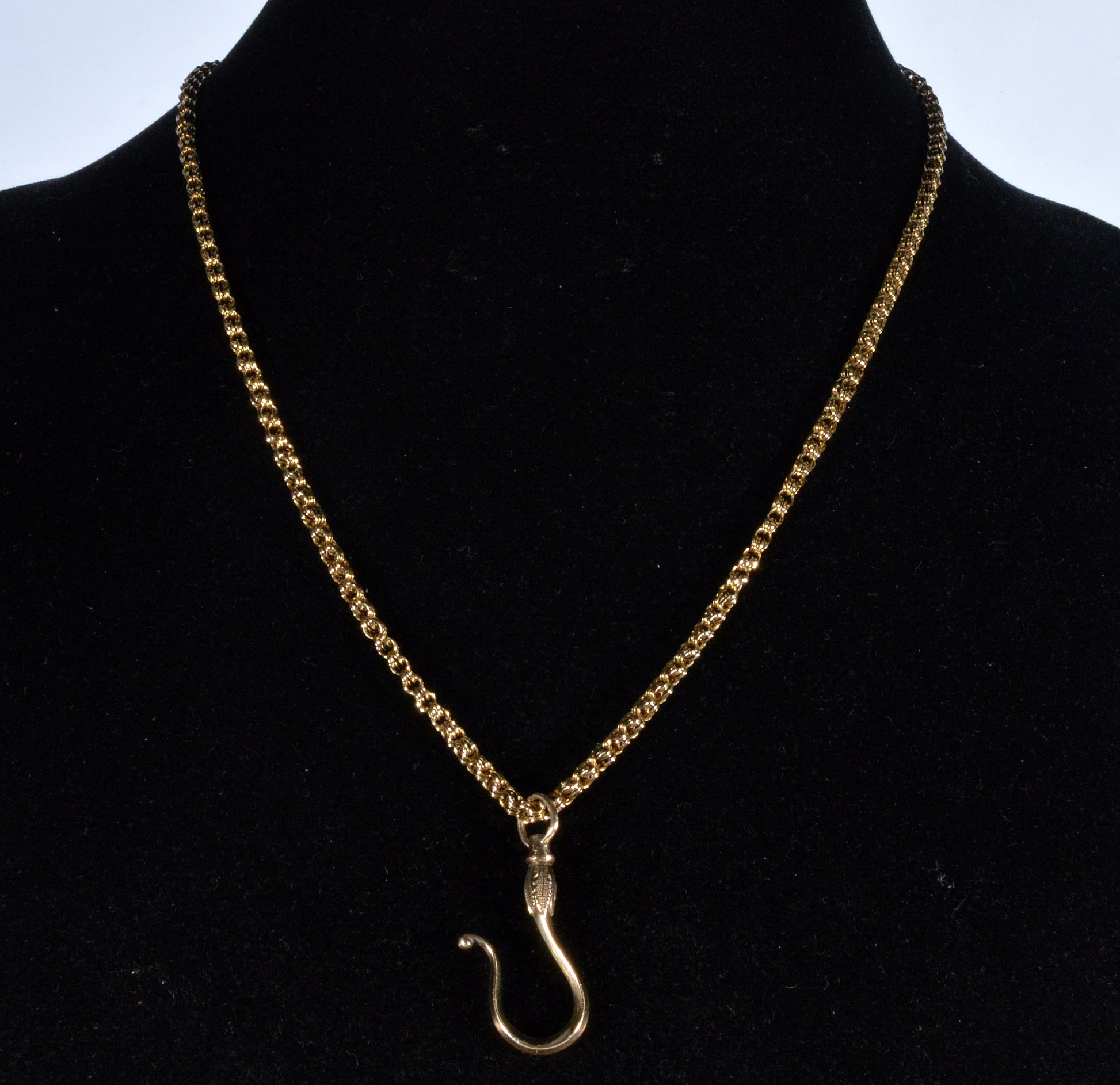 Antique Georgian 10K Gold Large Hook Clasp For Chain Necklace C.1820 003963