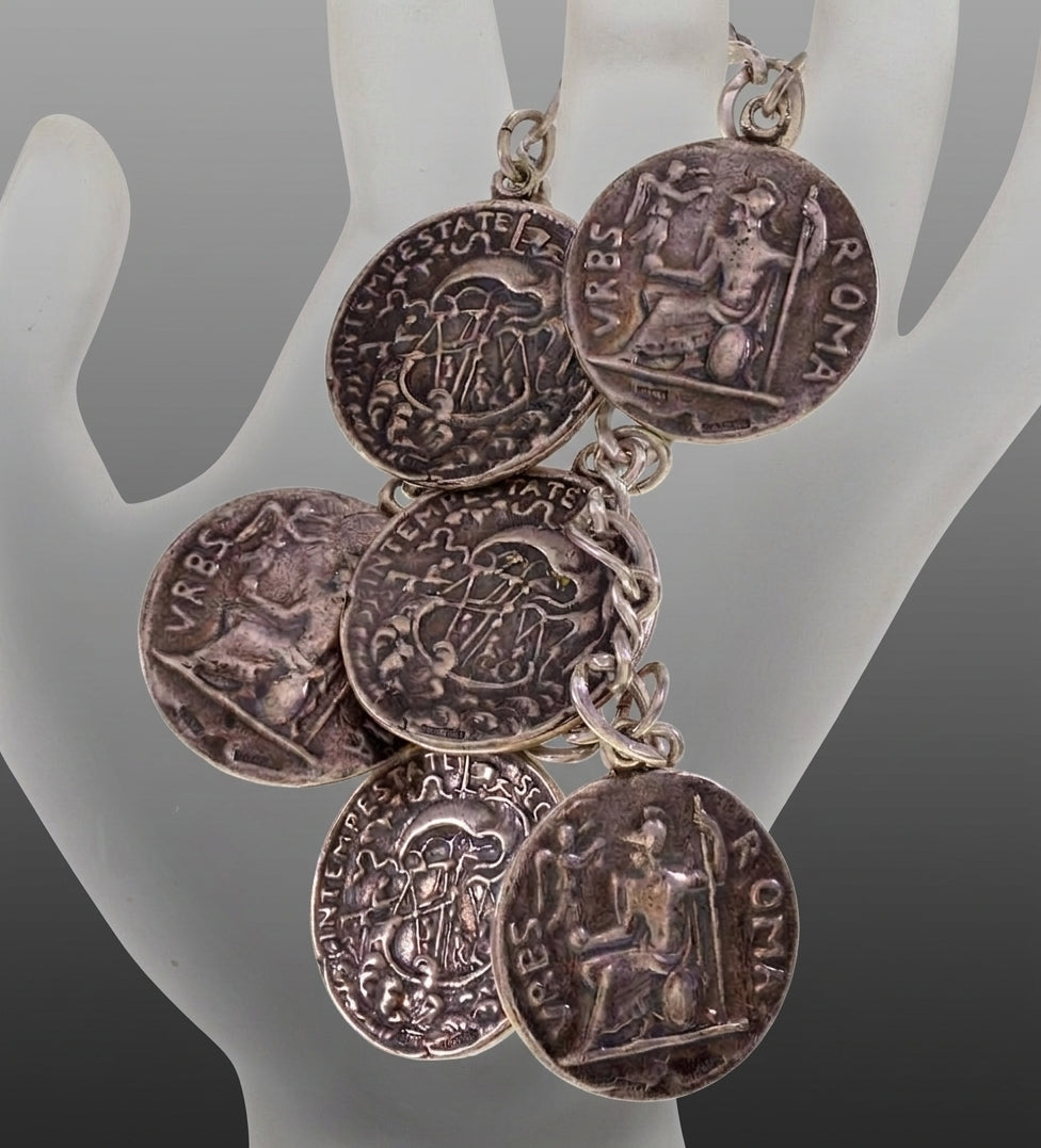 Guglielmo Cini Ancient Coin Sterling Bracelet C.1950