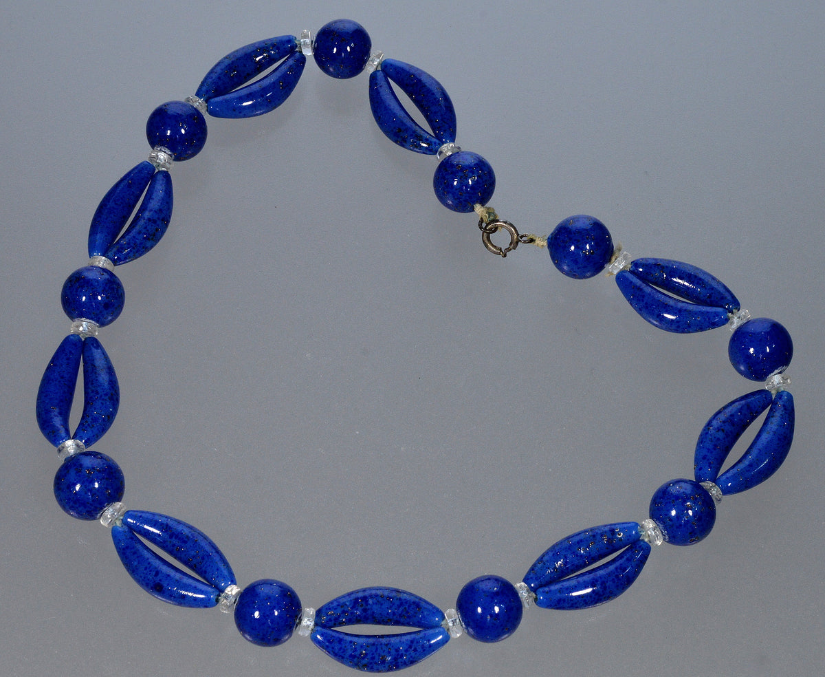 Antique Art Deco Czech Gablonz Glass Bead Necklace C.1920