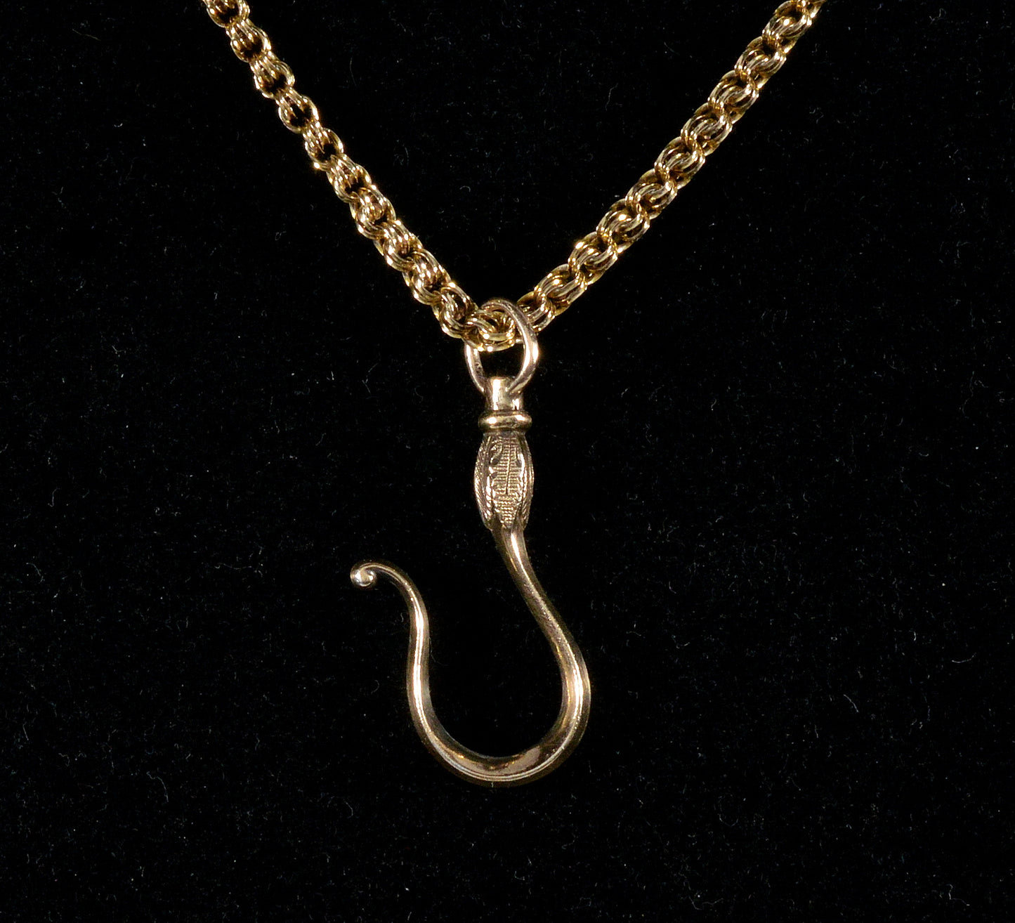 Antique Georgian 10K Gold Large Hook Clasp For Chain Necklace C.1820 003963
