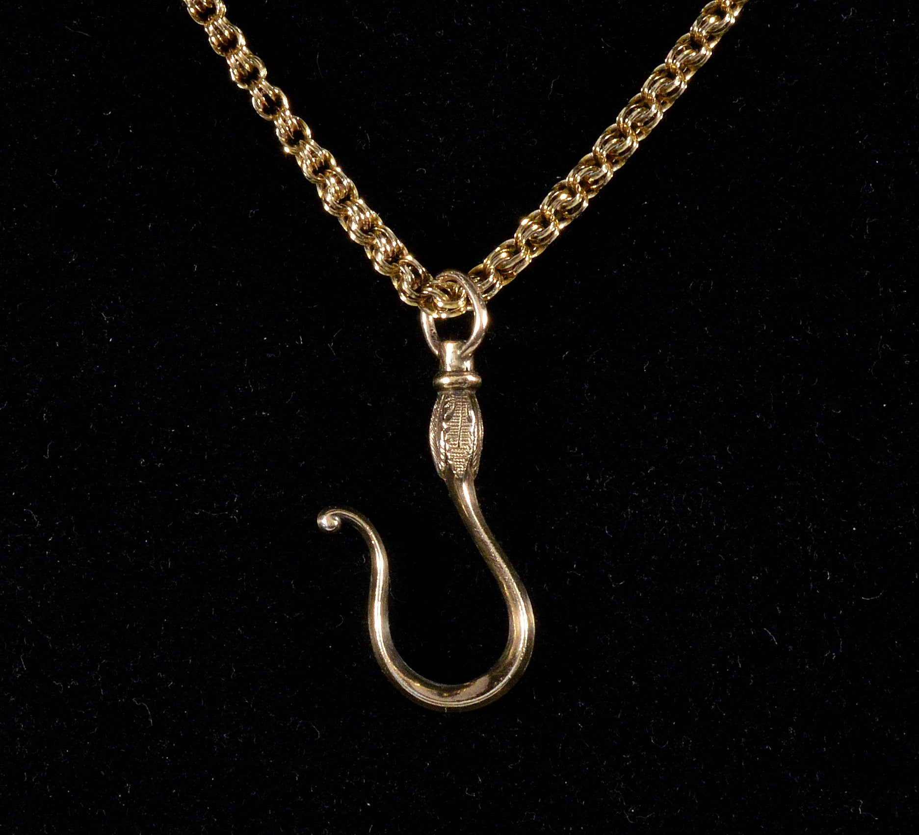Antique Georgian 10K Gold Large Hook Clasp For Chain Necklace C.1820 003963