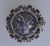 Antique Austro-Hungarian Georg Adam Scheid Silver Spinner Brooch Greek Coin Medallion C.1890