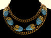 Early Miriam Haskell by Frank Hess Turquoise Glass Necklace C.1940 003565