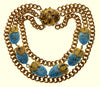 Early Miriam Haskell by Frank Hess Turquoise Glass Necklace C.1940 003565
