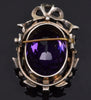 Antique Victorian Amethyst Pearl Sterling Brooch Pin C.1880