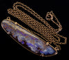 Australian Boulder Opal 14K Gold Necklace C.1970