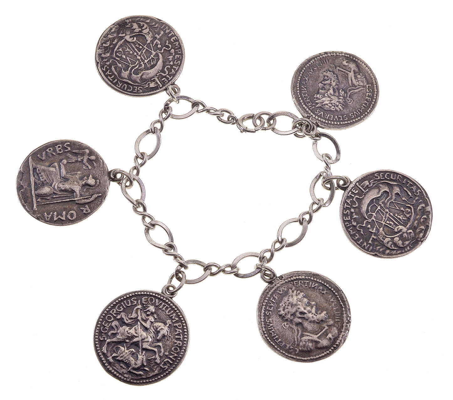 Guglielmo Cini Ancient Coin Sterling Bracelet C.1950