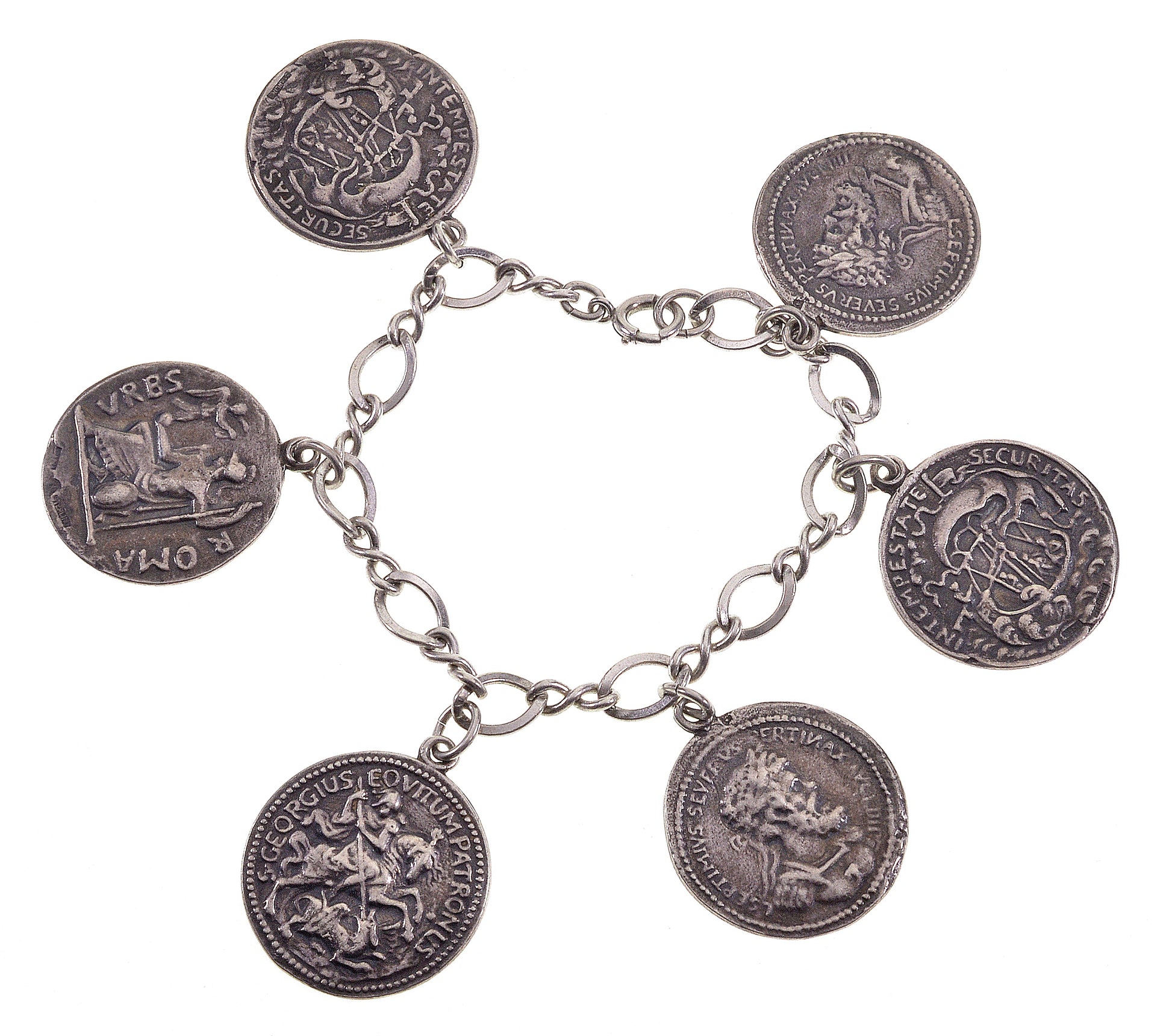 Guglielmo Cini Ancient Coin Sterling Bracelet C.1950