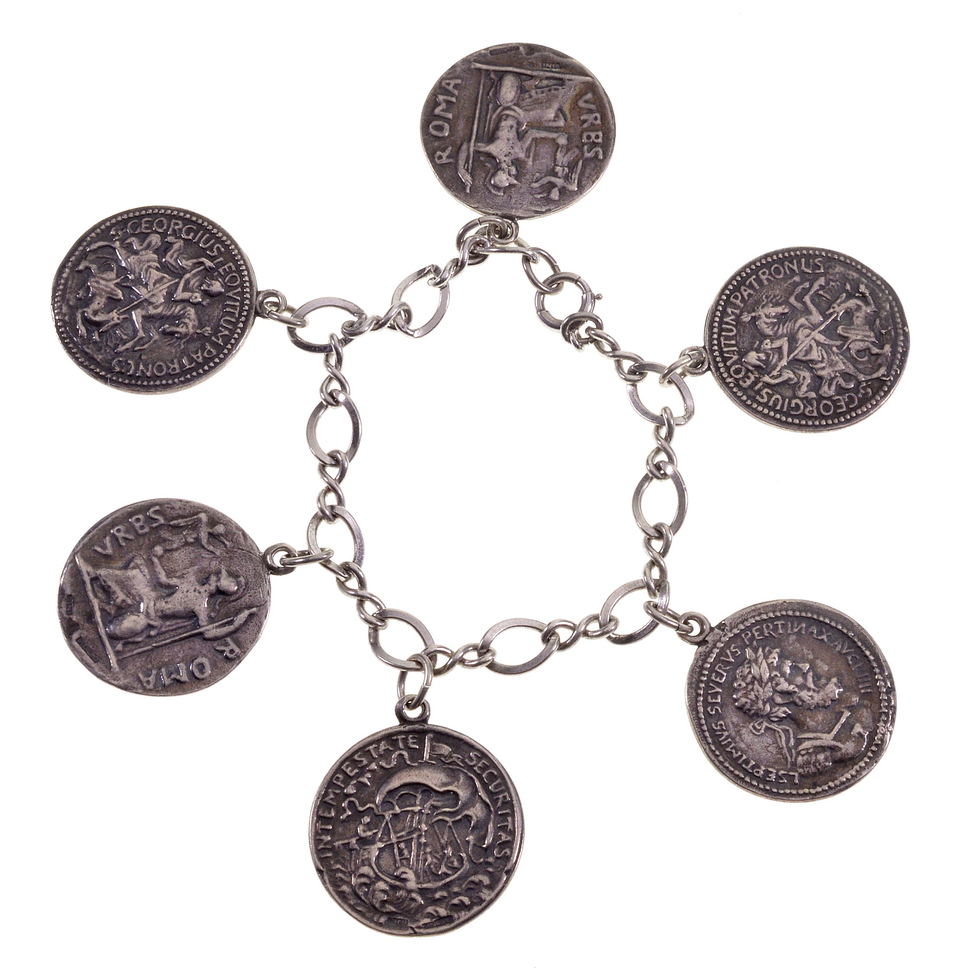 Guglielmo Cini Ancient Coin Sterling Bracelet C.1950