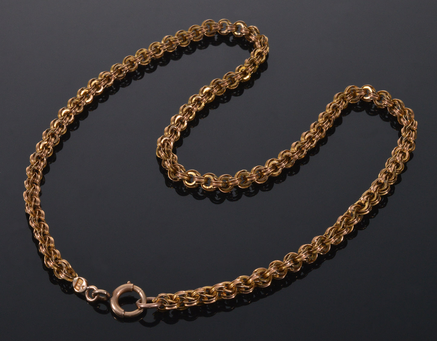 Antique Victorian 14K Gold Fancy Chain Necklace C.1890 003644