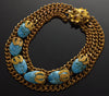 Early Miriam Haskell by Frank Hess Turquoise Glass Necklace C.1940 003565