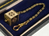 Victorian 14K Gold Etruscan Revival Fob Pendant Fancy Chain Dog Clip C.1890