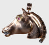 Retro 18K Gold Platinum Diamond Ruby Horse Head Pendant C.1930