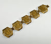 Antique Arts And Crafts Butterfly Wings Filigree Brass Bracelet C.1900