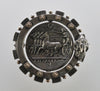 Antique Austro-Hungarian Georg Adam Scheid Silver Spinner Brooch Greek Coin Medallion C.1890