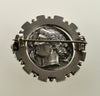 Antique Austro-Hungarian Georg Adam Scheid Silver Spinner Brooch Greek Coin Medallion C.1890