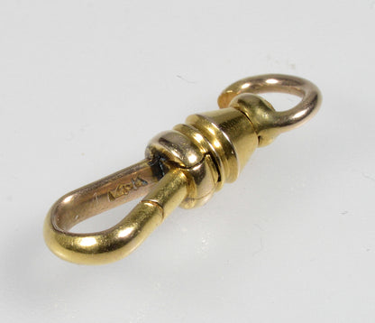 Victorian 10K Yellow Gold Large Dog Clip Clasp No Swivel 0411