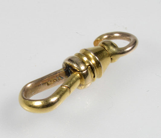 Victorian 10K Yellow Gold Large Dog Clip Clasp No Swivel 0411