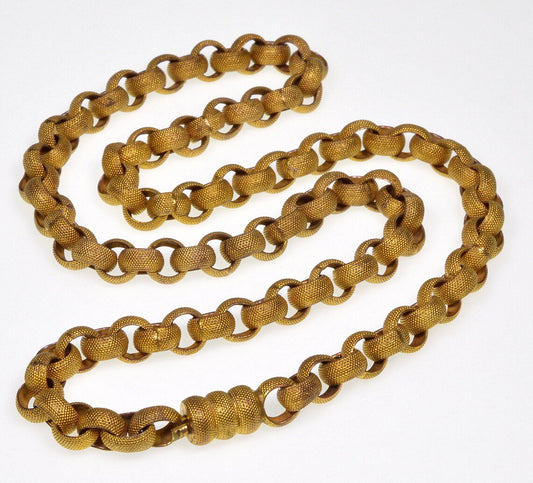 Antique Georgian Textured Pinchbeck Chain Necklace C.1790