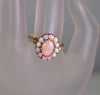 Australian Fiery Red Opal 10K Gold Ring C.1950 Size 8 3/4