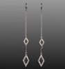 Designer 14K White Gold Diamond Threader Bar Earrings from Neiman Marcus
