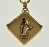 Victorian 10K Gold Hand Sapphire Locket Pendant C.1890