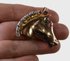 Retro 18K Gold Platinum Diamond Ruby Horse Head Pendant C.1930