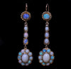Antique Victorian 9K Gold Opal Earrings Ring Set C.1890