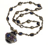 Antique Victorian 18K Gold Sterling Ruby Sapphire Garnet Necklace C.1890