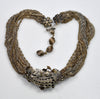 Miriam Haskell By Frank Hess Sapphire Glass Multi Chain Necklace Choker C.1930