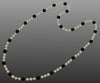 Dressy 14K Gold Pearl Onyx Necklace C.1950