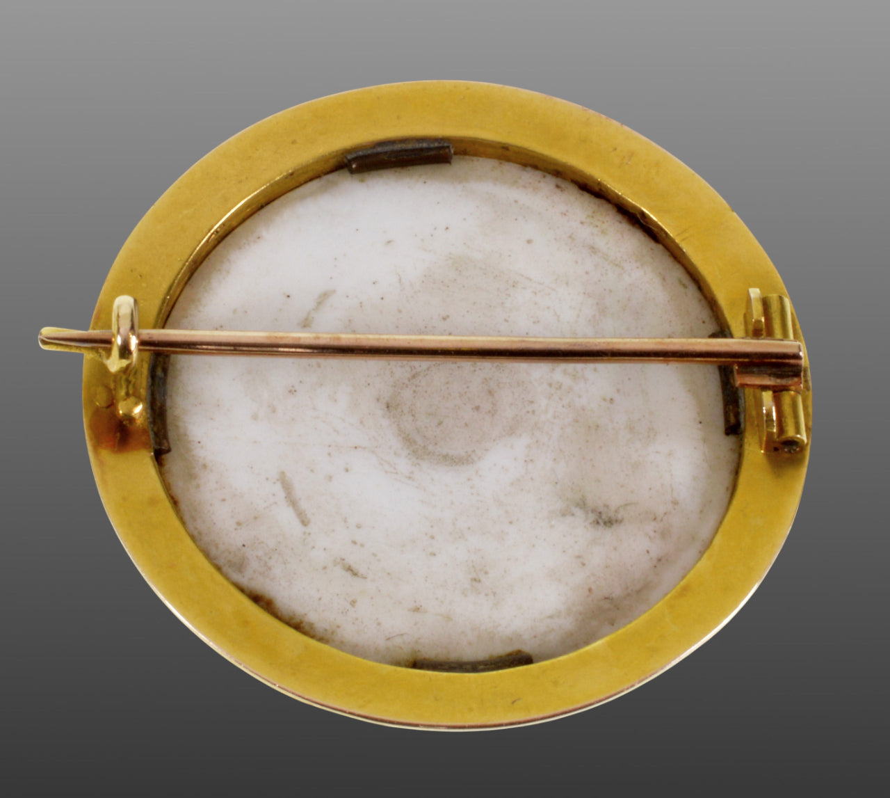 Antique Victorian 18K Baby Portrait Brooch Pin Porcelain Enamel Miniature C.1860