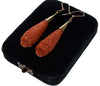 Antique Georgian 14K Gold Salmon Coral Dangle Earrings C.1820