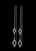 Designer 14K White Gold Diamond Threader Bar Earrings from Neiman Marcus