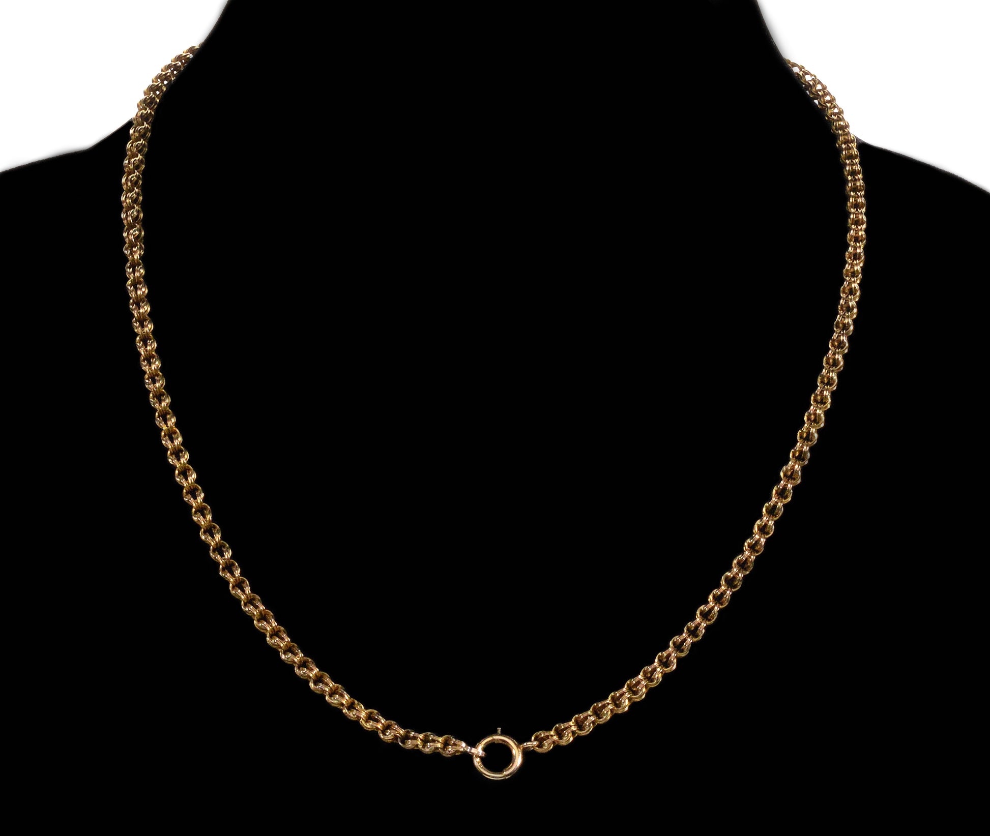 Antique Victorian 14K Gold Fancy Link Chain Necklace C.1890 003657