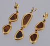 Estate 18K Gold Australian Opal Diamond Earrings Pendant Set