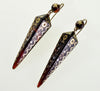 Antique Victorian Pique Inlaid Gold & Silver Drop Earrings C.1860 003604