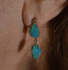 Estate 18K Gold Australian Opal Diamond Earrings Pendant Set