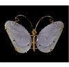 Gump's Lavender Jade 14K Gold Butterfly Brooch Pendant C.1970