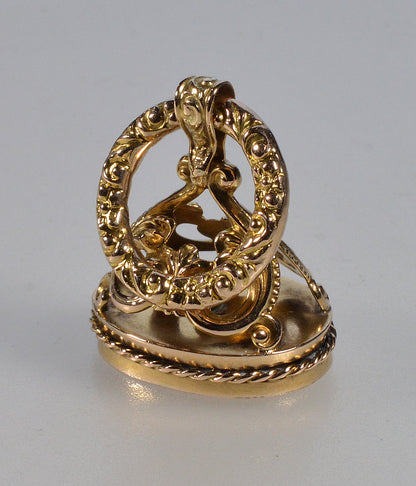Antique Georgian 10K Gold Seal Watch Fob Charm Pendant C.1820