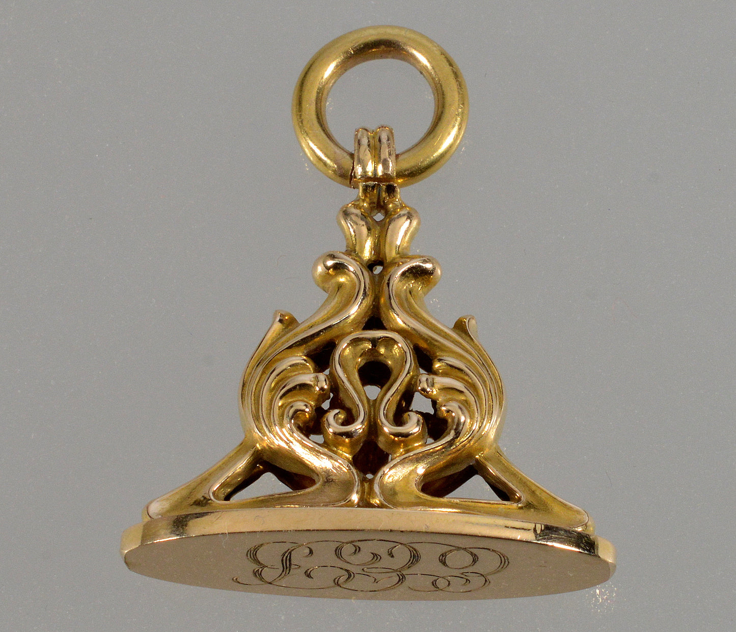 Antique Art Nouveau 14K Gold Seal Fob C.1900 003802