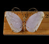 Gump's Lavender Jade 14K Gold Butterfly Brooch Pendant C.1970